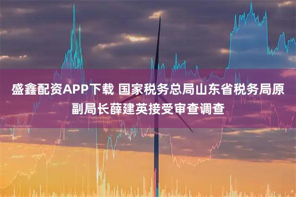盛鑫配资APP下载 国家税务总局山东省税务局原副局长薛建英接受审查调查